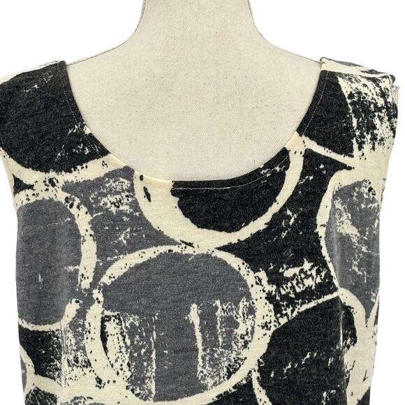 Andria Lieu Black Gray Abstract Print Scoop Neck Sleeveless Tank Top Size Large - Picture 4 of 8